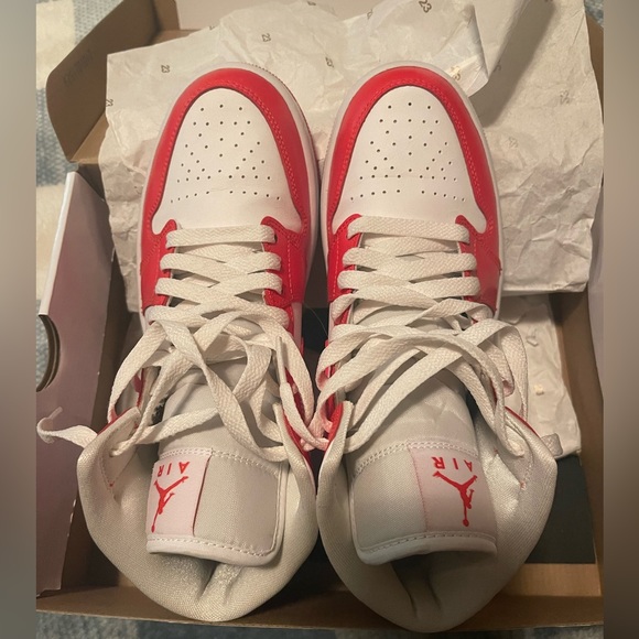 Habanero Red Air Jordan Mids - Picture 3 of 3